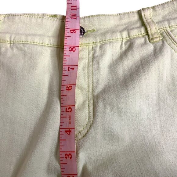 CHICO’S ‘SO SLIMMING’ Crop Pale Green 5 Pocket Gabardine Trousers Sz 12 / L - Picture 6 of 9